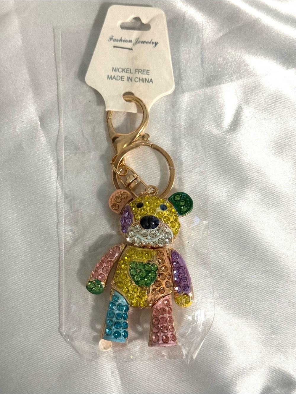 Bag Charm/Key Chain “Multicolor Crystal Bear” with moving parts 🥰